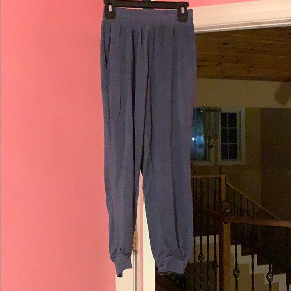 Greyish blue sweatpants